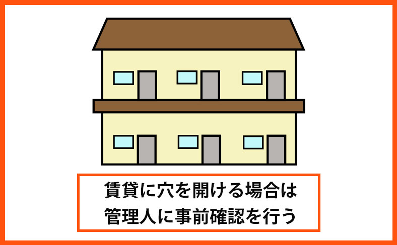 賃貸住宅でドアに穴を開けるなら、あらかじめ管理人に確認を取る